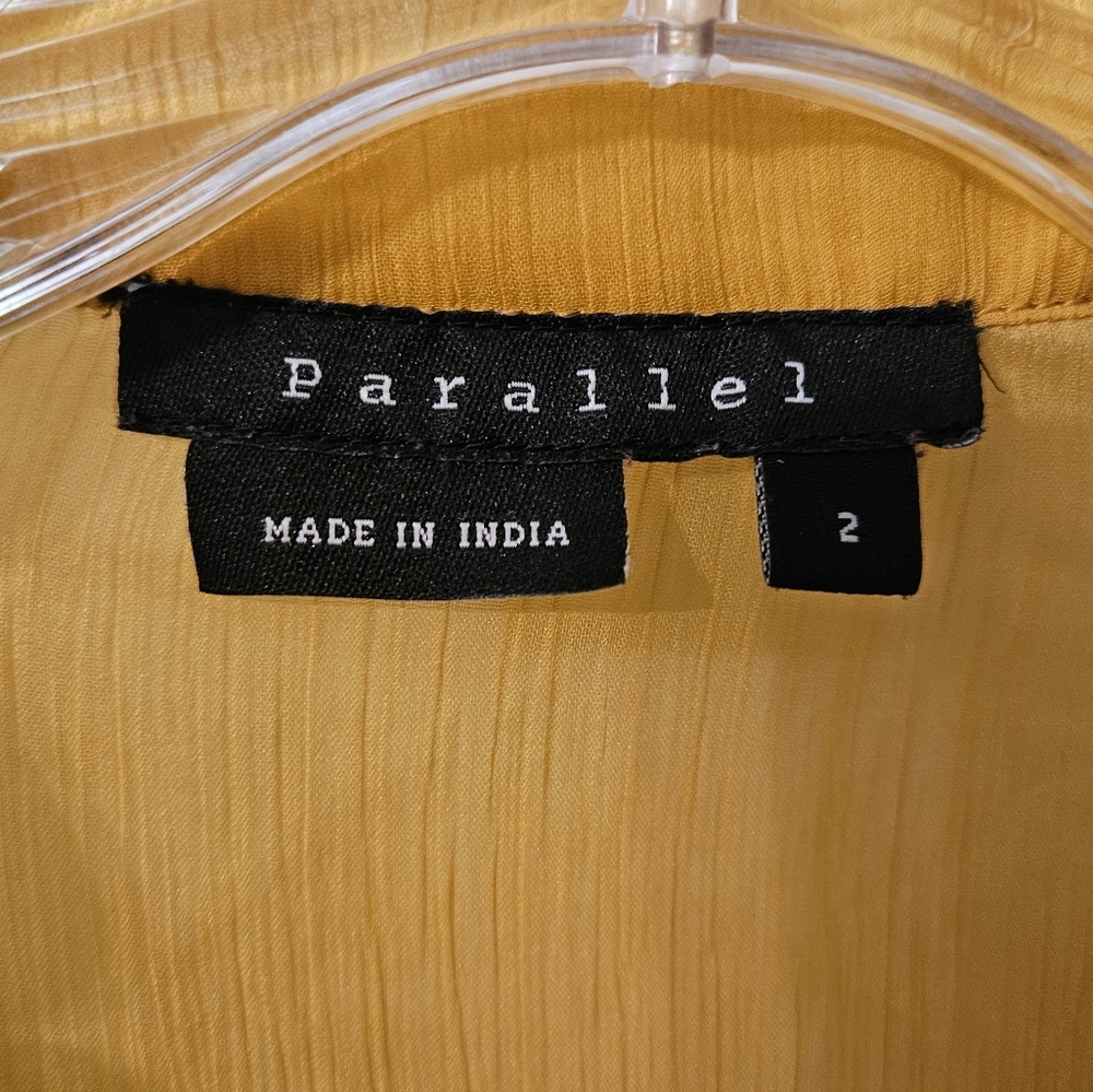 Parallel Yellow Sheer Ruffle Blouse - Picture 3 of 6